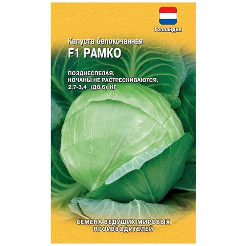 Семена. Капуста белокочанная Рамко F1, для квашения (10 пакетов по 10 штук), Голландия (количество товаров в комплекте: 10)