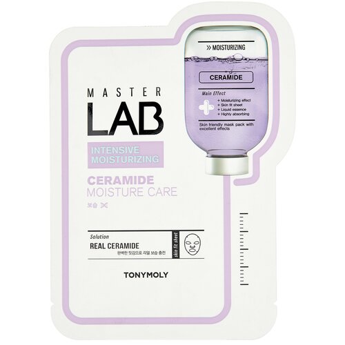 TONY MOLY тканевая маска Master Lab Ceramide восстанавливающая, 19 г, 19 мл tony moly тканевая маска master lab snail mucin 18 г 19 мл