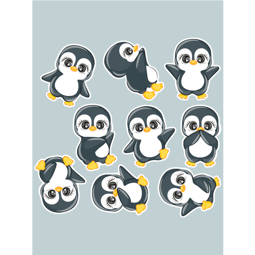Наклейки стикеры Милый пингвинчик бумажные наклейки пингвинчик