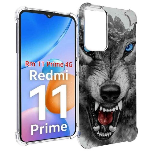 Чехол MyPads Волк-частица мужской для Xiaomi Redmi 11 Prime 4G задняя-панель-накладка-бампер чехол mypads красивый злой волк для xiaomi redmi 11 prime 4g задняя панель накладка бампер