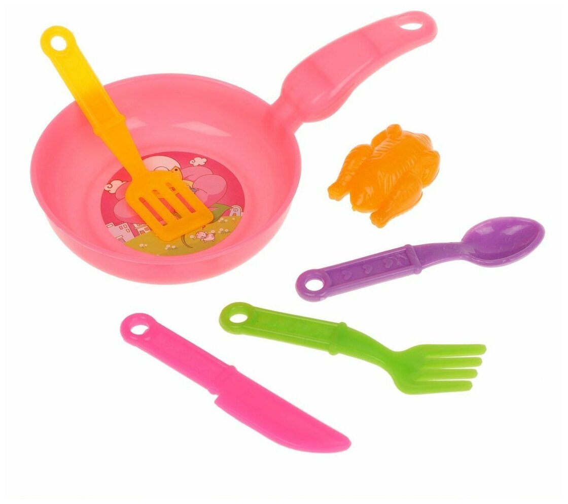 Набор посуды Наша Игрушка с продуктами 6 предметов (034)