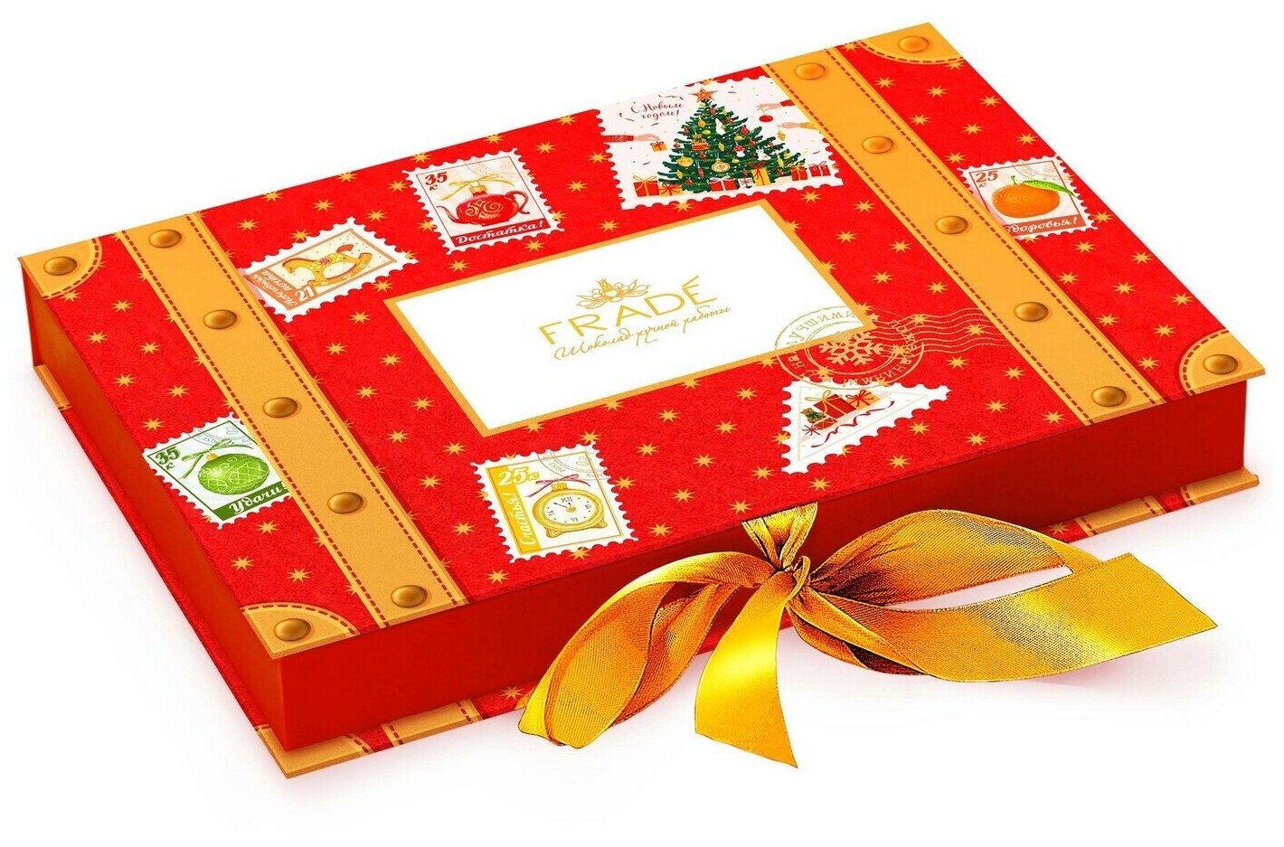Коробка шоколадных конфет ручной работы Фраде - фолиант (на 35 конфет) (новогодняя почта)