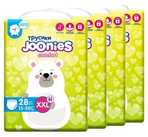 Joonies Набор трусиков comfort XXL (15-28 кг) 28 шт х 4 уп