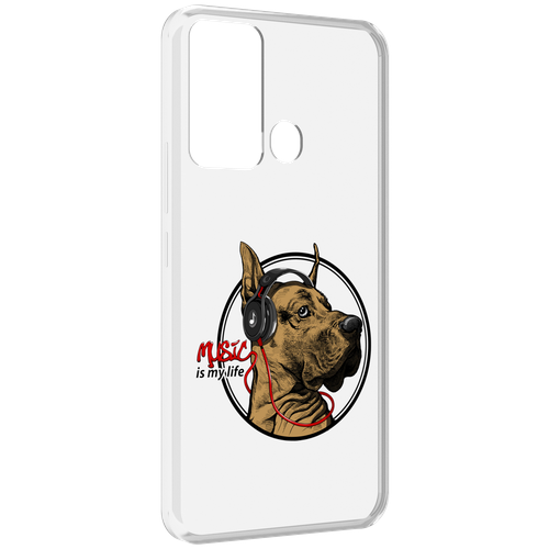 Чехол MyPads музыкальная собака для Infinix Hot 12i задняя-панель-накладка-бампер