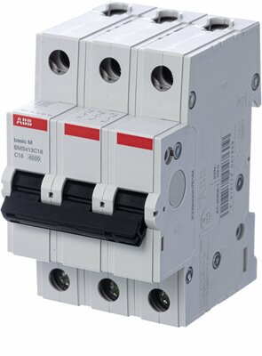 Автоматический выключатель ABB Basic M, 3 полюса, 16A, тип C, 4,5kA