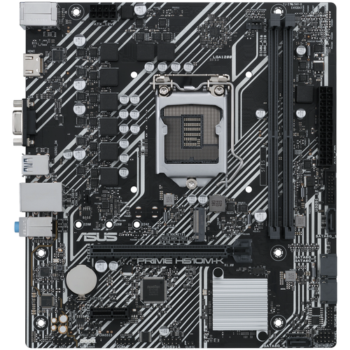 Материнская плата mATX ASUS PRIME H510M-K (LGA1200, H510, 2*DDR4(3200), 4*SATA 6G, M.2, 2*PCIE, 7.1CH, Glan, 3*USB 3.2, D-Sub, HDMI)