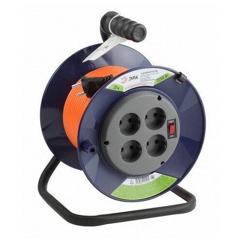фото Rpx-4s-2x1.0-20m эра удлинитель силовой rpx-4s-2x1.0-20m на п. катушке б/з 4 гн 20м пвс 2х1