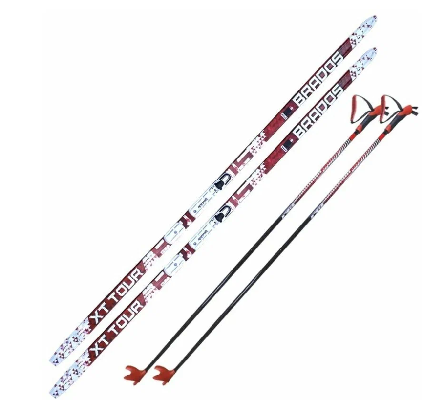 Лыжный комплект STC Brados XT RED 205см STEP NNN(лыжи + палки(155) + крепления)