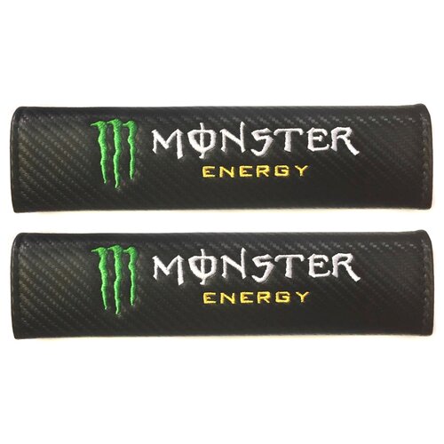 фото Накладки на ремень безопасности nrb042-2, "monster energy", mashinokom, 250х60х10mm, 2шт.