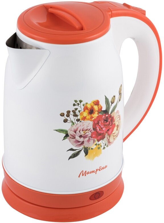 Чайник матрёна MA-120 электрический (1,8 л) стальной цветы
