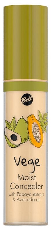 Консилер для лица BELL VEGE тон 02 с экстрактом папайи и авокадо