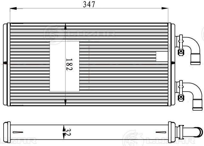 Радиатор отопителя для а/м Урал-М 4320 (бескапотная кабина) c двиг. ЯМЗ-536 (LRh 1243) Luzar