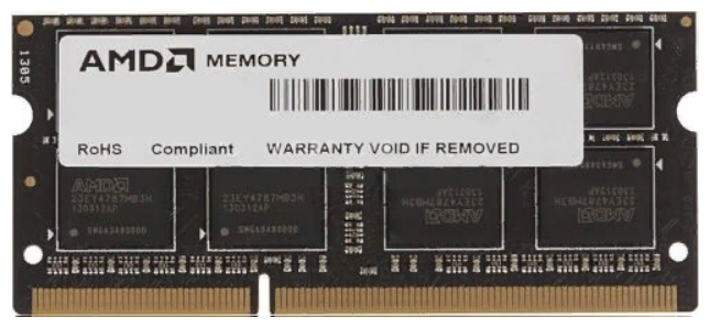 AMD So-dimm DDR3 8Gb 1600MHz pc-12800 (r538g1601s2s-u) Rtl R538g1601s2s-u .