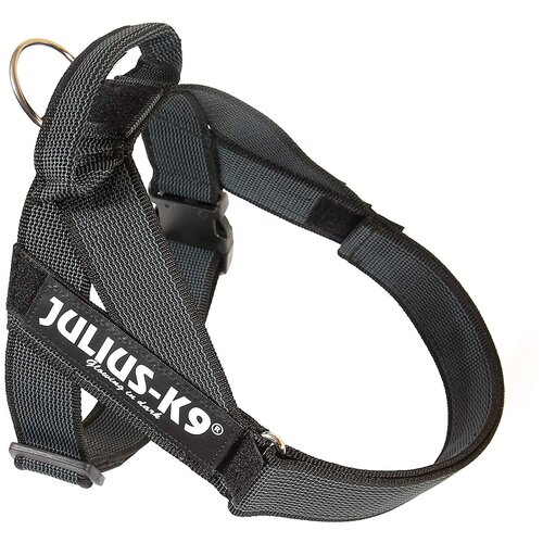 Шлейка JULIUS-K9 Belt harness Color & Gray 3, обхват шеи 84 см, черный, XL