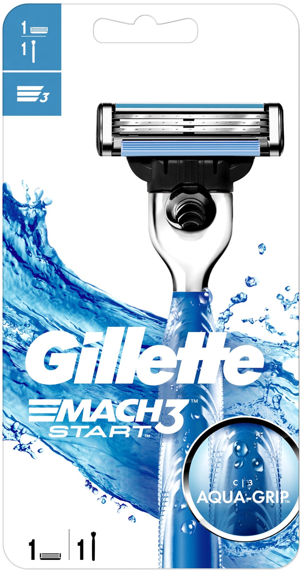 Бритвенный станок Gillette Mach3 Start, сменные кассеты 1 шт.