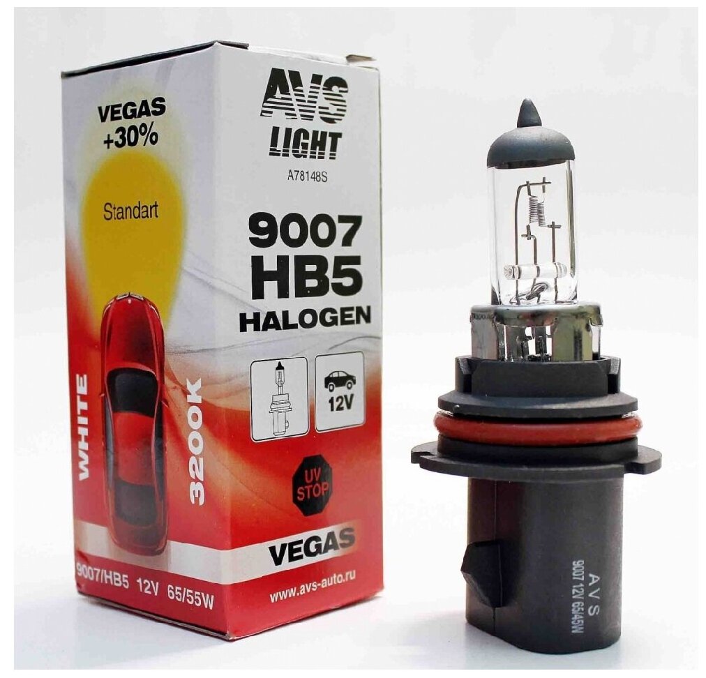 Лампа галогенная HB5 12V 65/55W "AVS" Vegas