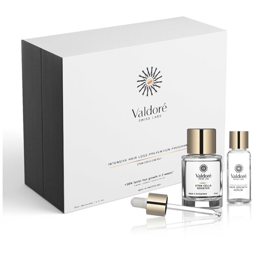 Valdore Интенсивная программа против выпадения и истончения волос Курс 28 дней сыворотка для активации роста волос 7 ампул флаконов по 8 мл Бустер со стволовыми клетками против выпадения волос 1 флакон 15 мл 20608₽