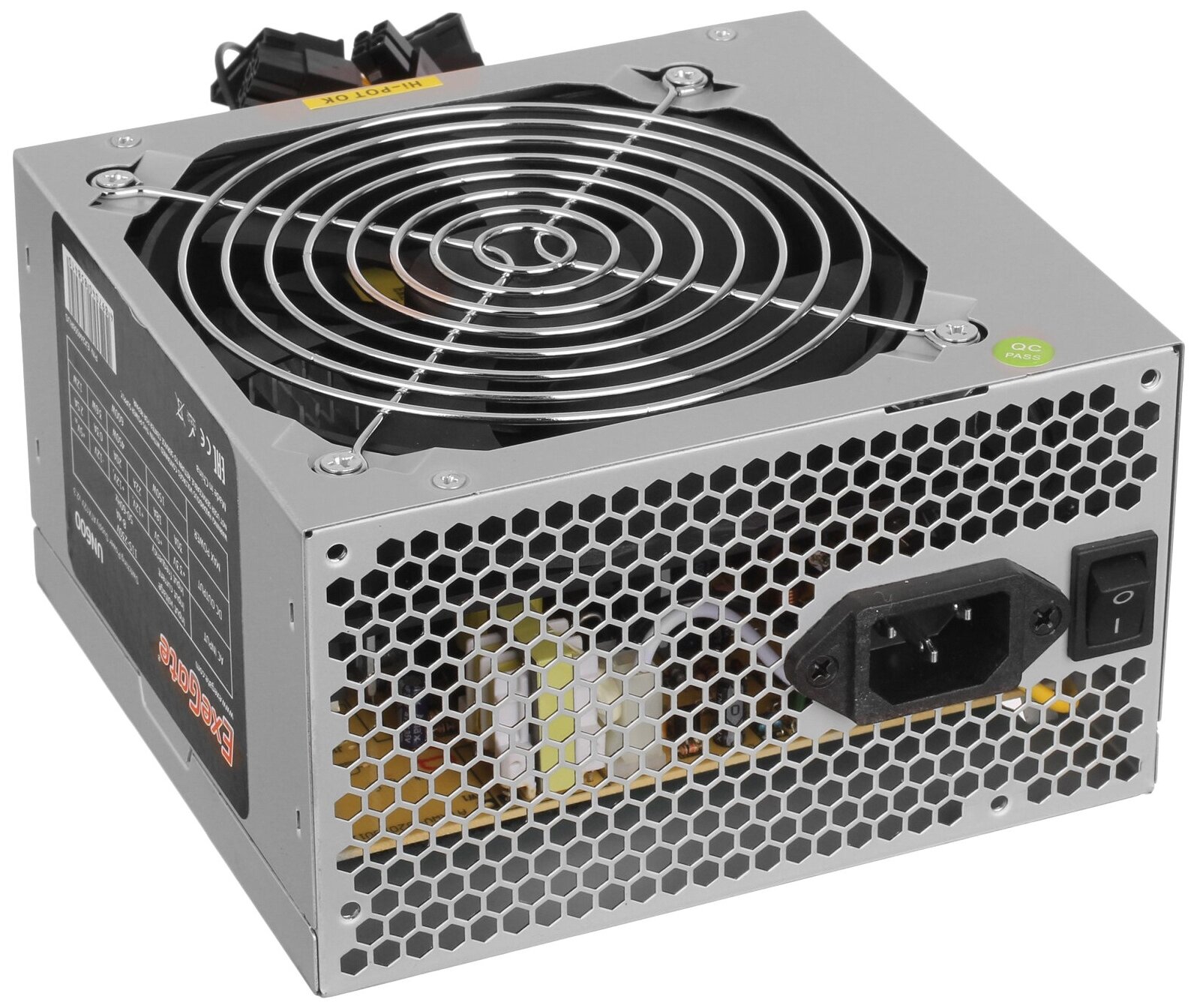 Блок питания ATX Exegate EX244556RUS 600W, 12cm fan, 24p+4p, 6/8p PCI-E, 3*SATA, 2*IDE, FDD - фото №3