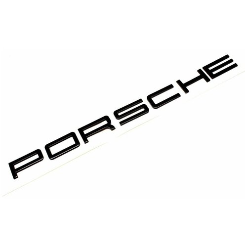 Эмблема Шильдик Porsche Порше на багажник цвет черный глянец