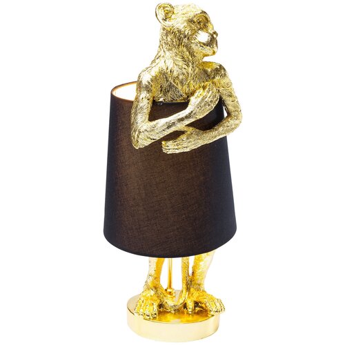 фото Kare design лампа настольная monkey, коллекция "обезьяна" 23*56*23, полирезин, сталь, лен, черный, золотой
