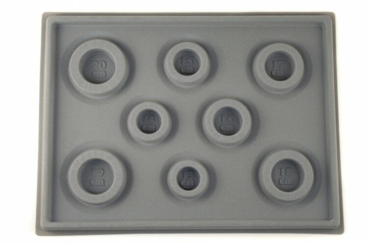 Планшет для определения размеров браслетов (13-20см) 35х26см цвет серый 32-189 1шт