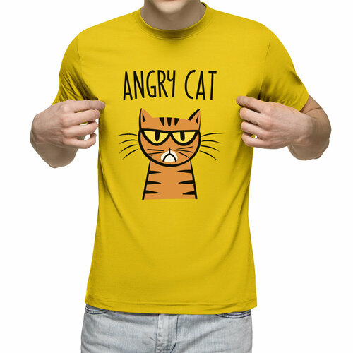 Футболка Us Basic, размер 2XL, желтый мужская футболка киберпанк кот cyberpunk cat 2xl синий