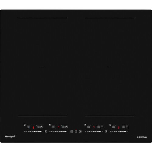 Индукционная варочная панель с инвертором и слайдером Weissgauff HI 644 Flex Premium,3 года гарантии, Непрерывный нагрев, Свободная зона приготовления Flex Zone, 9 уровней мощности, Таймер, Мощность 7400 Вт, Функция BOOST, Защитное отключение