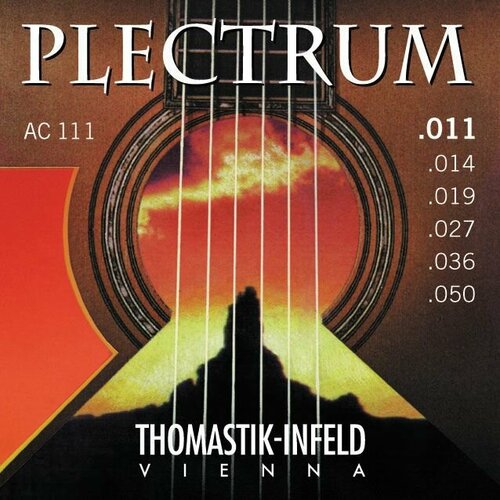 Thomastik AC111 Plectrum - комплект струн для акустической гитары, сталь/бронза, 011-050 струны для акустической гитары thomastik plectrum ac113t