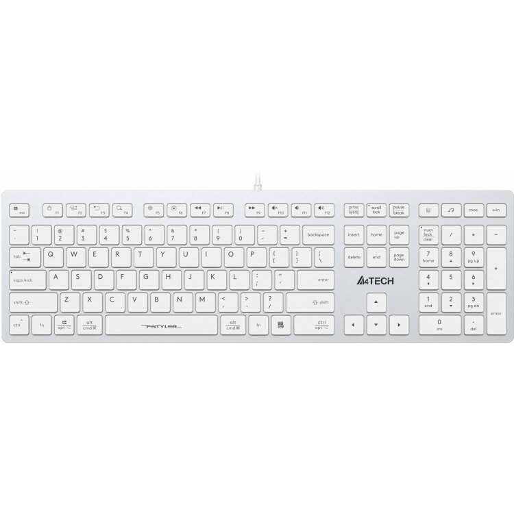 Клавиатура A4TECH Fstyler FX50 USB белый [fx50 white]