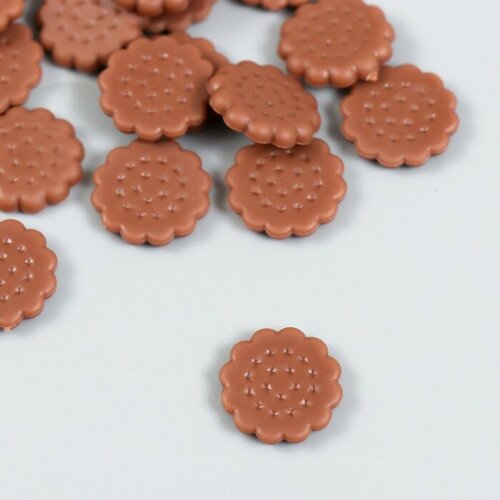 Декор для творчества PVC Шоколадная печенька набор 20 шт 1,5х1,5х0,3 см