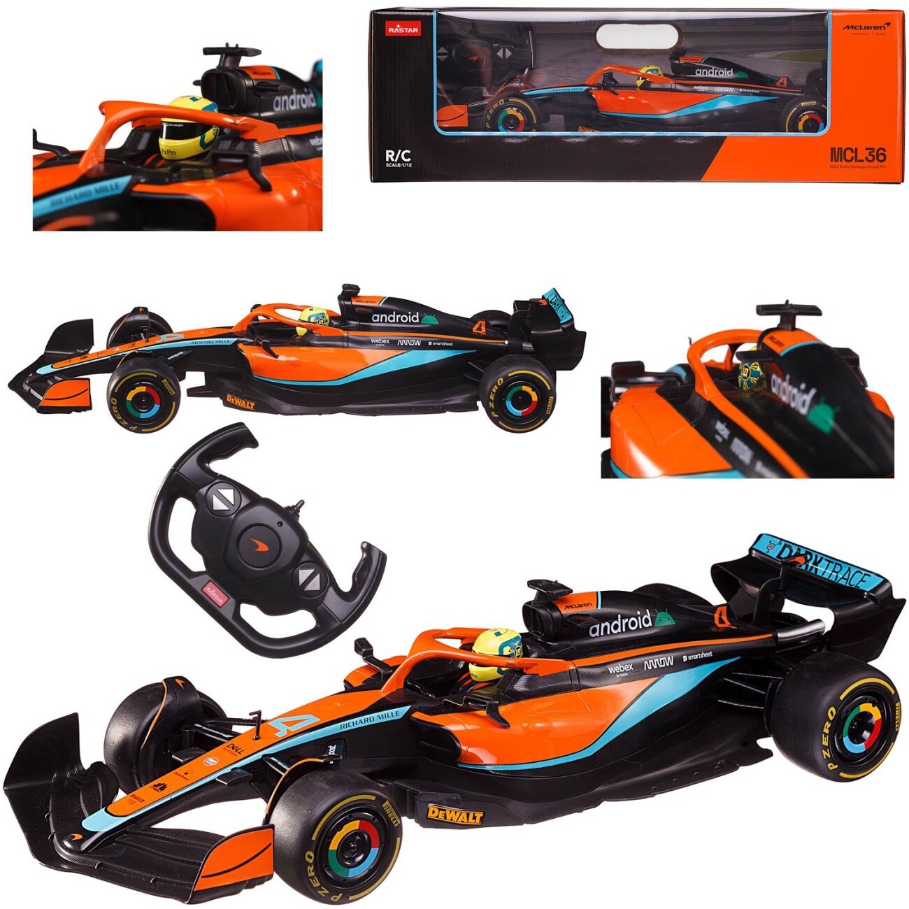 Машина р/у 1:12 Формула 1, McLaren F1 MCL36, 1:14 , 2,4G, цвет оранжевый Rastar 99800