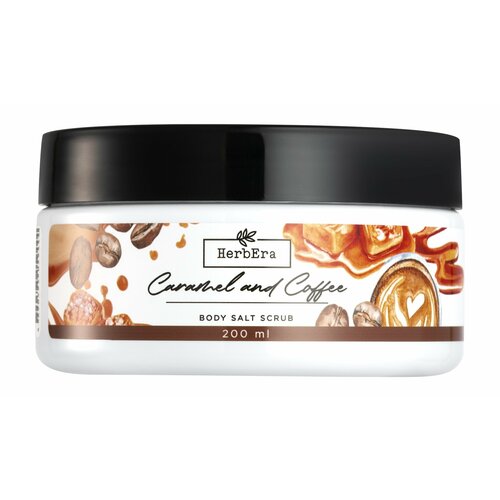 Солевой скраб для тела с ароматом карамели и кофе HerbEra Caramel and Coffee Body Salt Scrub acure energizing coffee body scrub 177 ml