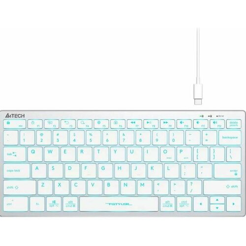 Клавиатура проводная A4TECH FX61 USB белый синий 308900₽