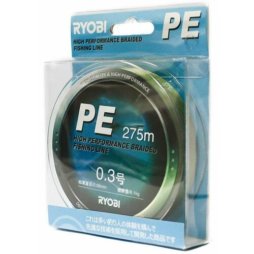 шнур ryobi pe top 4 120m d 0 165 8kg dark green rb4dg165 Шнур RYOBI PE GREEN 275m. d-0.23mm/12,77 кг