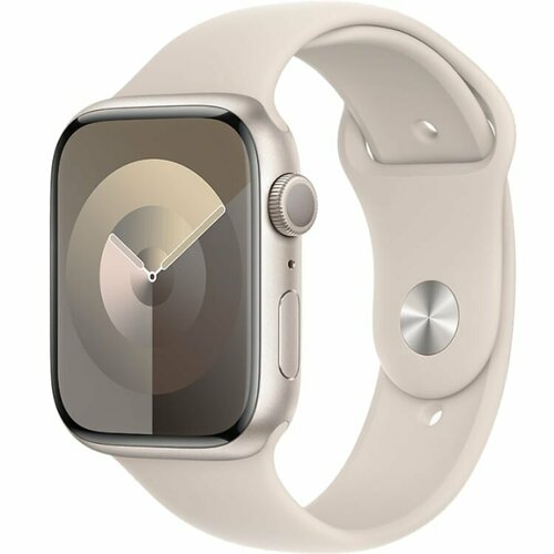 Apple Watch Series 9 GPS 45mm Aluminum Case with Sport Band SM Starlight Сияющая звезда MR963 5966000₽