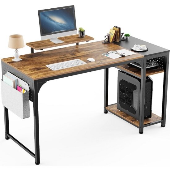 Стол компьютерный Eureka ZX-SS140B-RWB с шириной 140 см, Reclaimed Wood ...