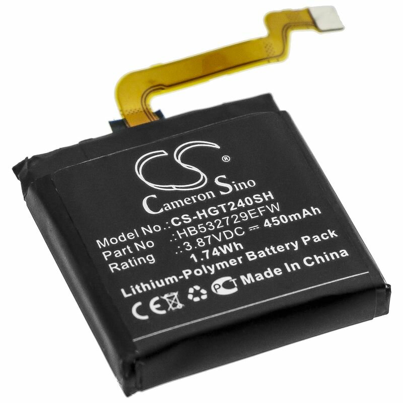 Аккумуляторная батарея CameronSino CS-HGT240SH для часов Huawei GT2 Pro (HB532729EFW) 450mah — фото 2