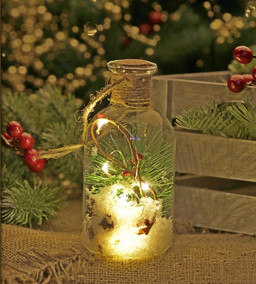 фото Стеклянная банка с подсветкой LED