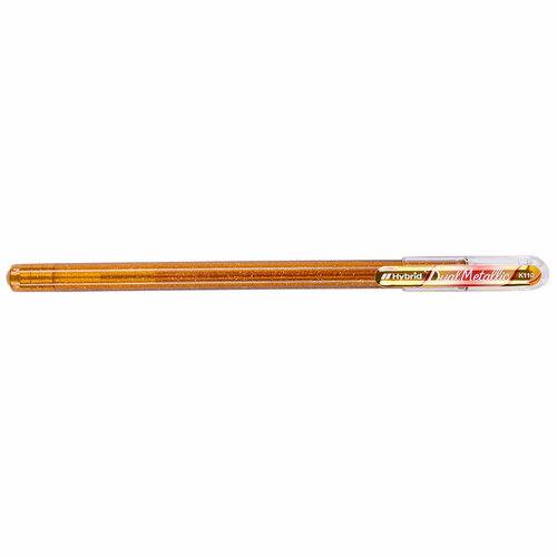 Pentel Ручка гелевая Hybrid Dual Metallic, d 1 мм K110-DMXX золото, металлик красный цвет чернил