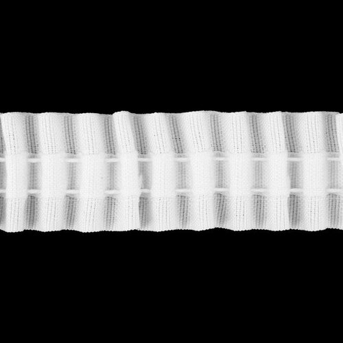 Шторная лента фиксированная сборка, матовая, 3 см, 50 +- 1 м, цвет белый