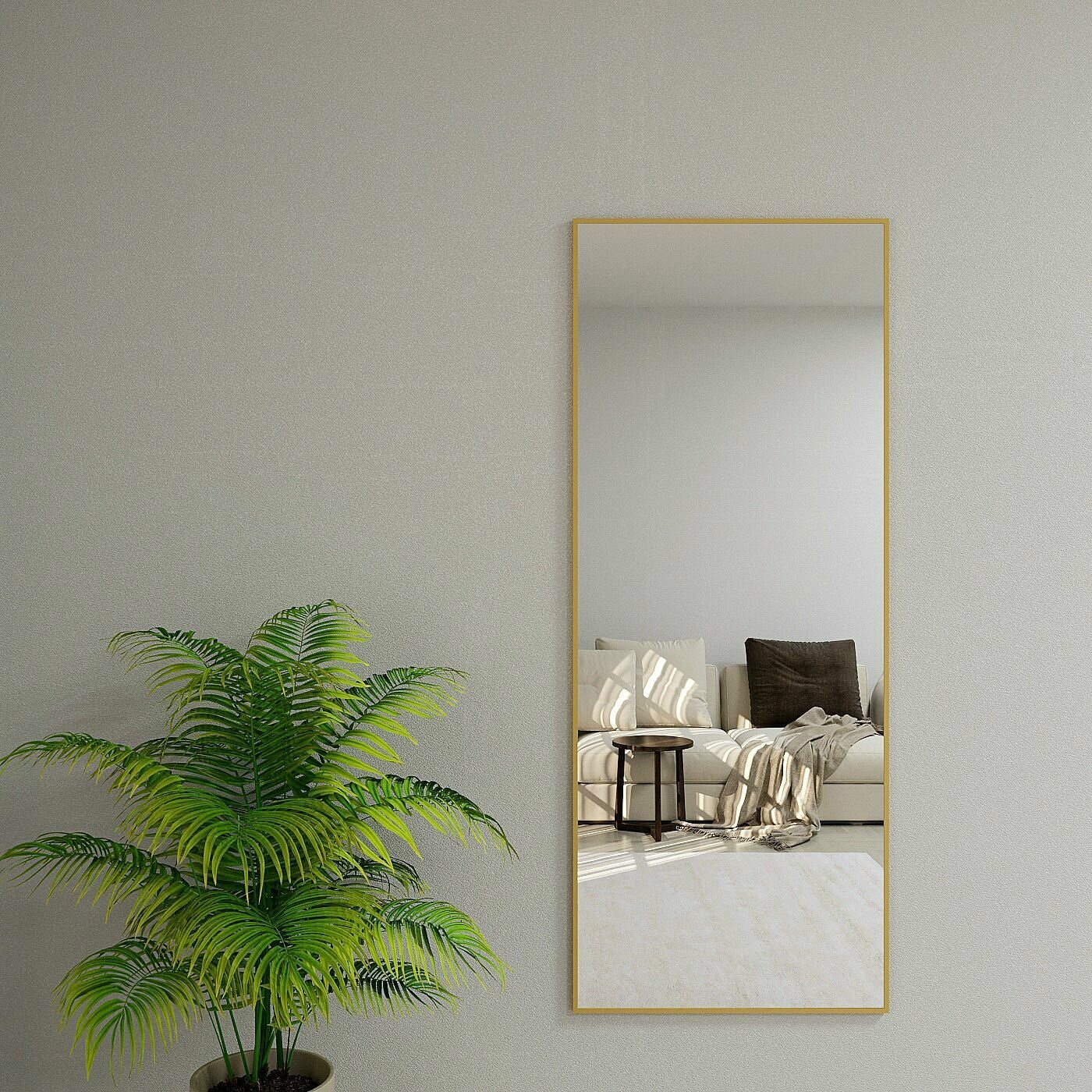 Зеркало настенное в алюминиевой раме ALUMIRROR, 160х60 см. Цвет: Золото