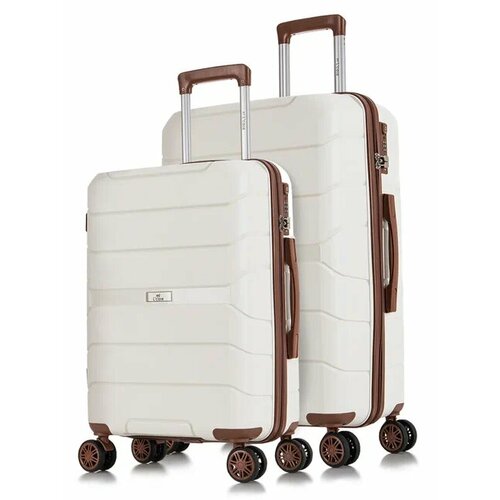 фото Комплект чемоданов l'case singapore, 2 шт., полипропилен, 83 л, размер s/m, белый