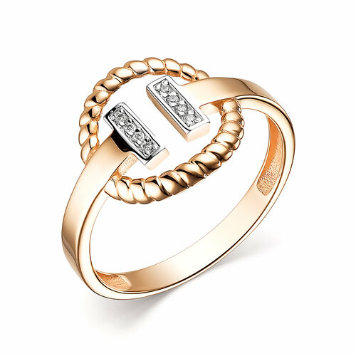 фото Кольцо diamant online, золото, 585 проба, фианит, размер 17, прозрачный