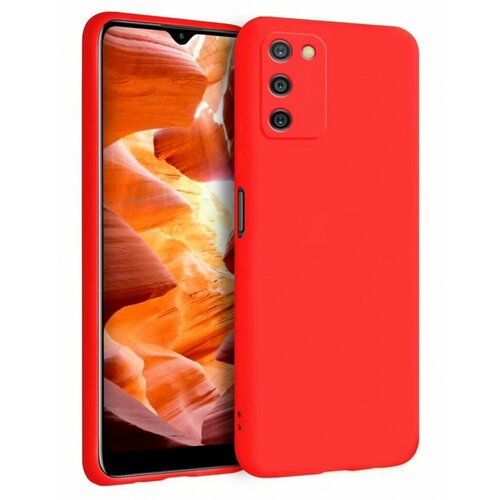 Накладка силиконовая Silicone Cover для Samsung Galaxy A03s A037 красная силиконовый чехол activ для samsung a037 galaxy a03s черный