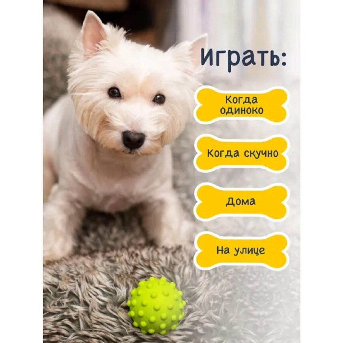 Игрушка для собак Fancy Pets "Мячик Ёжик" 8,5 см. - фотография № 3