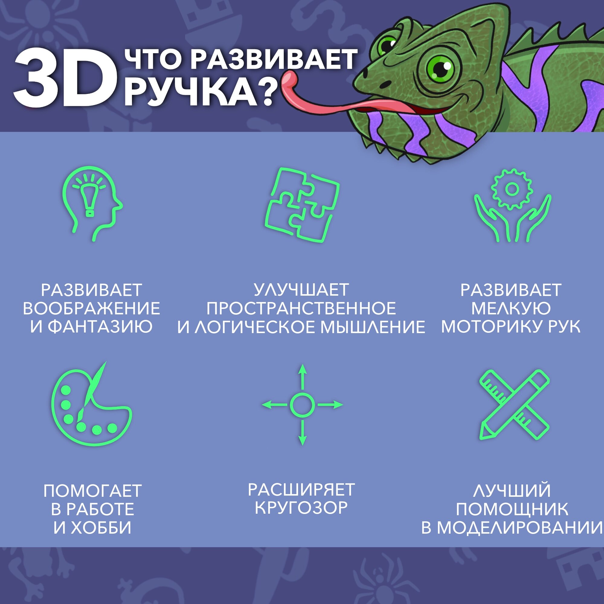 AmazingCraft Набор для детского творчества 3D ручка сиреневая и 20 рулонов PLA пластика по 10 м 10 трафаретов для 3Д ручка в комплекте на подарок