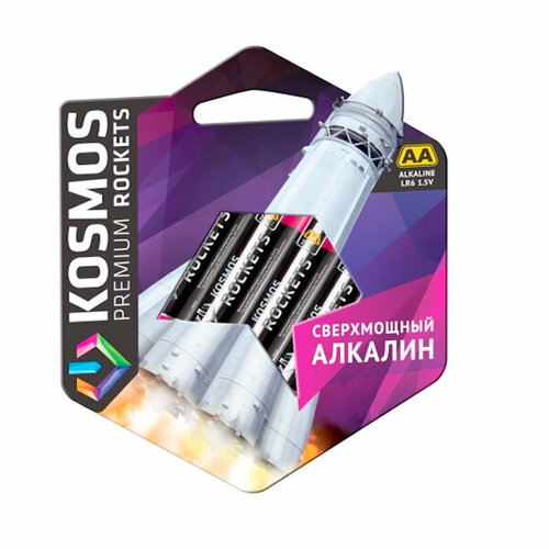 ООО «Космос-Электро» Пальчиковая алкалиновая батарейка «Космос» PREMIUM ROCKETS, AAA, 1.5V