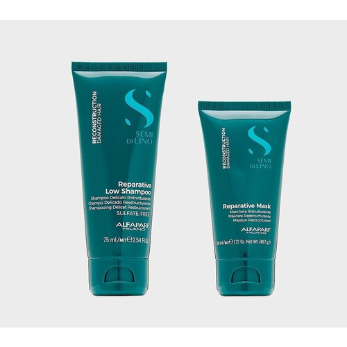 Дорожный набор шампунь 75 мл маска 50 мл для поврежденных волос travel формата Alfaparf 1841118412 1399₽