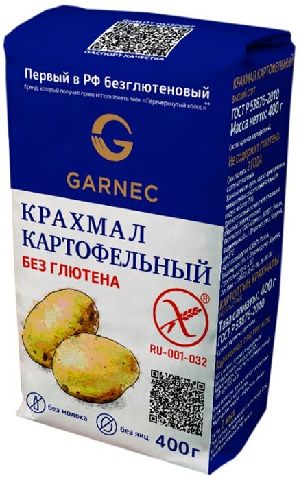 Крахмал Garnec Картофельный без глютена 400г