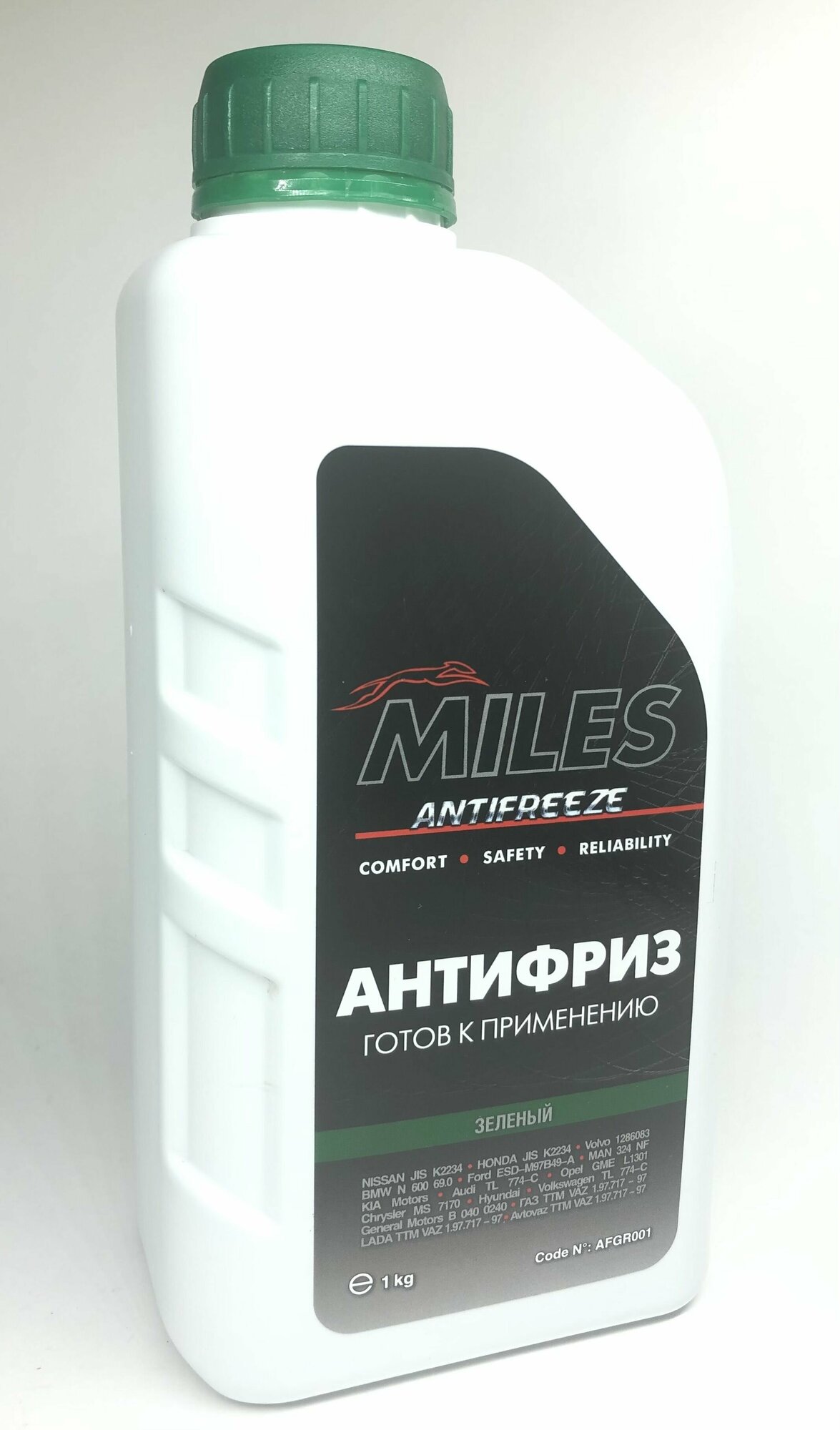 Антифриз MILES G11 зеленый 1 л от -40С до +120С GREEN G11 гибридный Г11 зеленый 1 кг